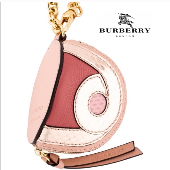 Burberry Handbags - BURBERRY ~ pink leather coin purse keychain